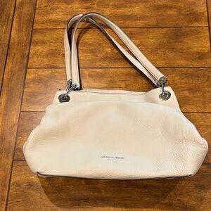 Michael Kors Raven Off-White Pebble Leather Shoulder Bag